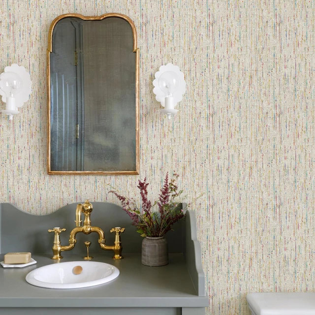 Alt view image 2 of 6 - Woven Wallpaper Peel and Stick 17.3" x 800" Colorful Paint Grasscloth Contact Paper Textured Waterproof Self Adhesive Stick on Wallpaper(96 sq. ft Gray)