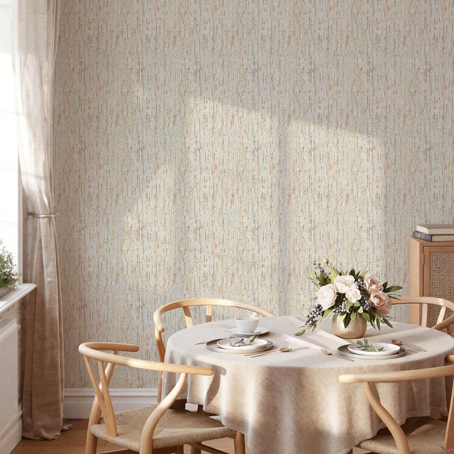 Alt view image 3 of 6 - Woven Wallpaper Peel and Stick 17.3" x 800" Colorful Paint Grasscloth Contact Paper Textured Waterproof Self Adhesive Stick on Wallpaper(96 sq. ft Gray)