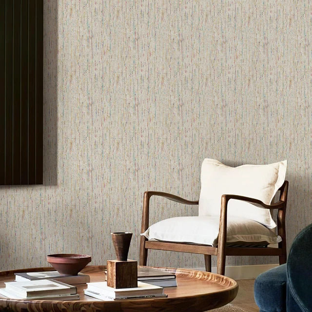 Alt view image 5 of 6 - Woven Wallpaper Peel and Stick 17.3" x 800" Colorful Paint Grasscloth Contact Paper Textured Waterproof Self Adhesive Stick on Wallpaper(96 sq. ft Gray)