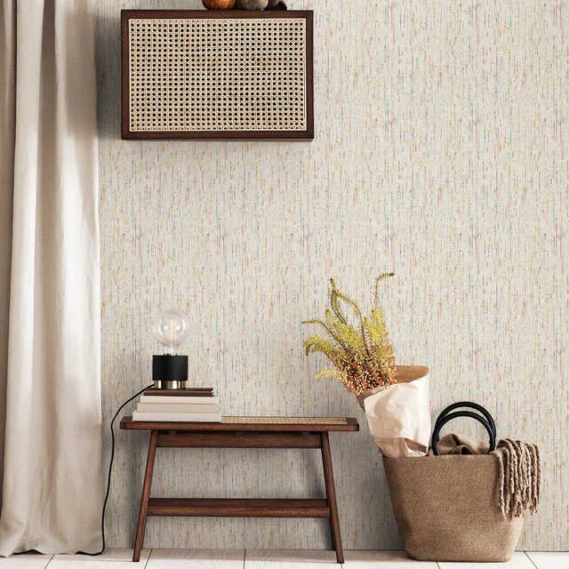 Alt view image 6 of 6 - Woven Wallpaper Peel and Stick 17.3" x 800" Colorful Paint Grasscloth Contact Paper Textured Waterproof Self Adhesive Stick on Wallpaper(96 sq. ft Gray)