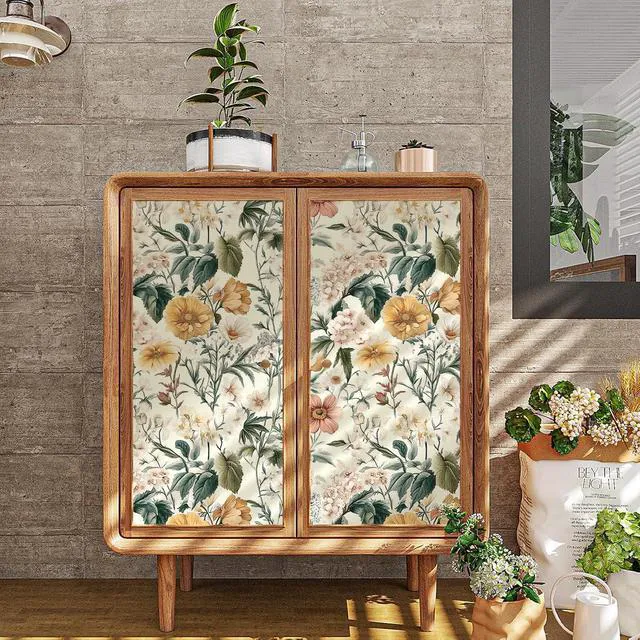 Alt view image 3 of 7 - Vintage Floral Peel and Stick Wallpaper for Bedroom 17in x 590.5in Floral Contact Paper Self Adhesive Wallpaper Waterproof Vinyl Removable Boho for Bathroom Shelf Cabinet Decor