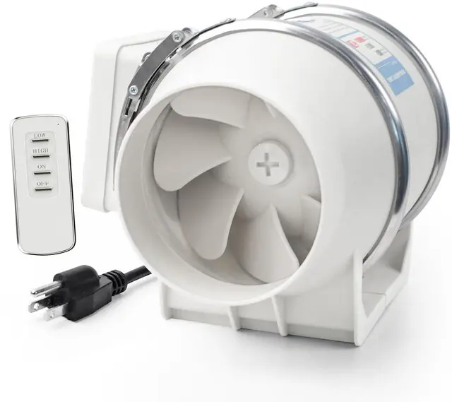 Main image of 4 Inch Duct Fan with Remote Control Inline Ventilation Exhaust Fan 280 CFM Airflow | Low Noise | Durable Motor | Safety Protection| for Grow Tent, Bathroom, Hydroponics, 3D Printer, Kitchen