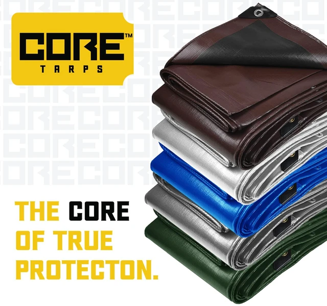 Alt view image 6 of 7 - Classic 5 Mil Tarp Cover, Waterproof, UV Resistant, Rip and Tear Proof, Poly Tarpaulin with Reinforced Edges for Roof, Patio, Pool Cover, Boat (Green/Black 24 X 24)