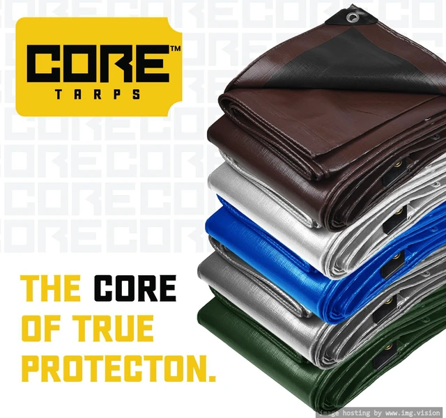Alt view image 7 of 7 - Classic 5 Mil Tarp Cover, Waterproof, UV Resistant, Rip and Tear Proof, Poly Tarpaulin with Reinforced Edges for Roof, Patio, Pool Cover, Boat (Green/Black 24 X 24)