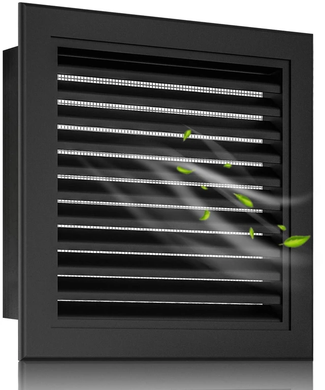 Main image of 18" x 18" Aluminum Gable Vent with Screen - Stylish Louvered Vents for Effective Attic and Shed Ventilation - Essential Home Improvement, Vent Opening: 16" x 16"
