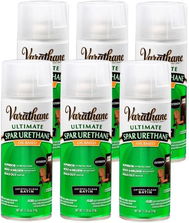 Main image of Ultimate Spar Semi-Gloss Urethane Spray Oil-Based, Exterior Doors, Furniture, Trim & Railings, UV & Weather Resistance, 11.25 Oz