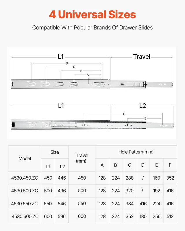 Alt view image 2 of 7 - Drawer Slides 10 Pairs 24 Inch, Heavy Duty Full Extension Side Mount Ball Bearing Drawer Glides Kitchen Cabinet Rails, 100LB Load Capacity