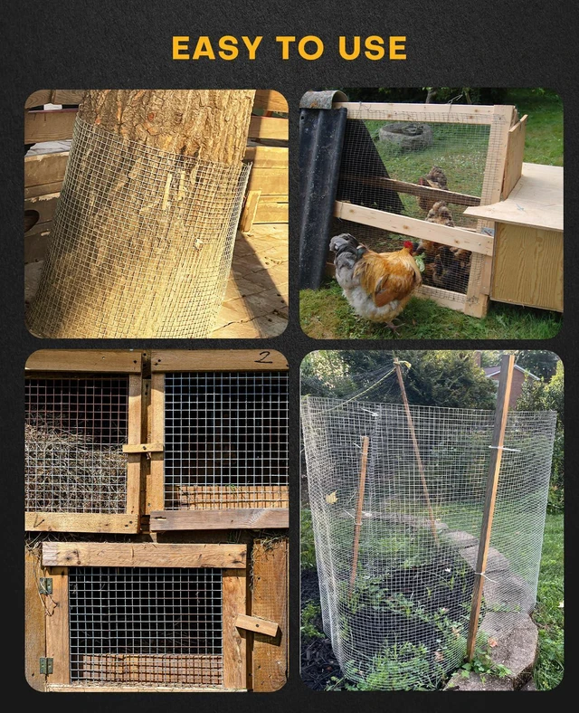 Alt view image 4 of 6 - Hardware Cloth 1/4 inch 36 in x 100 ft Wire Mesh Roll Garden Fencing Galvanized After Welding Chicken Fence Square Mesh 23 Gauge Rabbit Snake Cage Heavy Duty