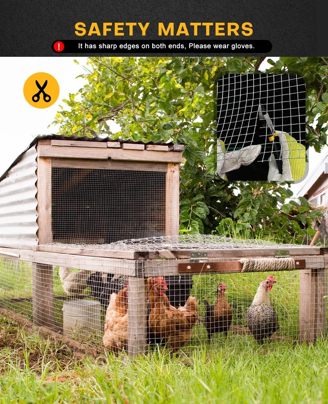 Alt view image 6 of 6 - Hardware Cloth 1/4 inch 36 in x 100 ft Wire Mesh Roll Garden Fencing Galvanized After Welding Chicken Fence Square Mesh 23 Gauge Rabbit Snake Cage Heavy Duty