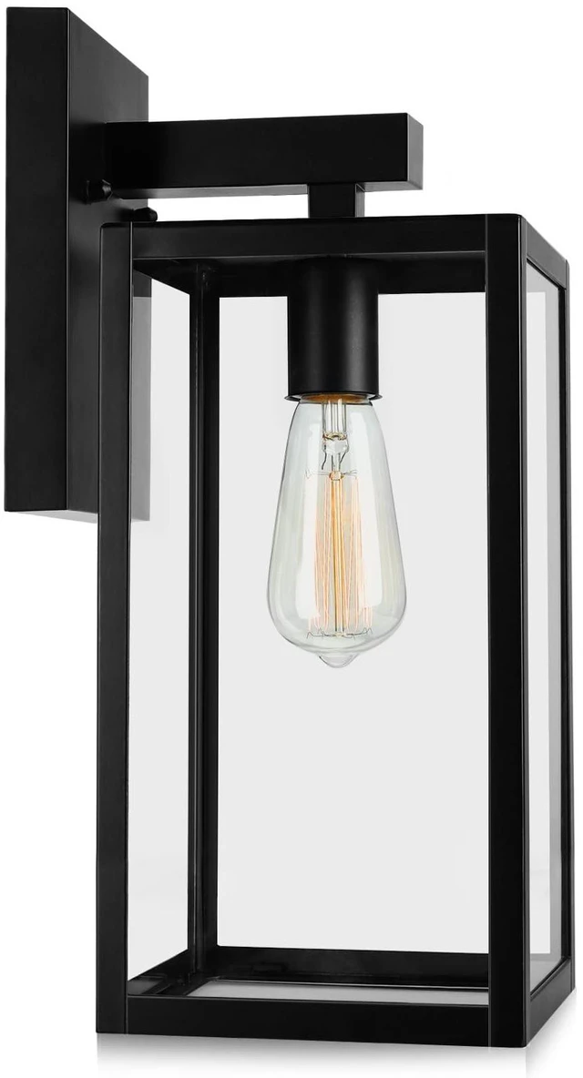 Main image of Outdoor Wall Light Fixture, Exterior Waterproof Wall Lantern Porch Wall Sconce Large Extra Large, Anti-Rust, E26 Socket, Clear Glass, Outside Wall Mount Light, Front Door Lighting, Patio