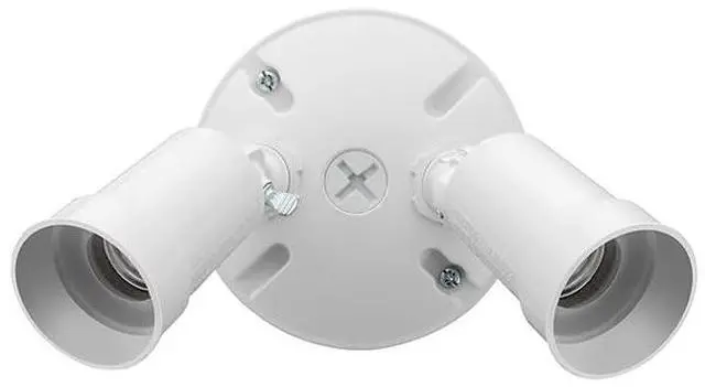 Alt view image 5 of 7 - Outdoor Flood Light Fixture, Adjustable Twin Par Flood Light Holder, Safety and Security, 120 Volts, Uses 2 Lamps Up to 150W (Not Included), White, 6-Pack (OFTH 300PR 120 WH CP6 M4)