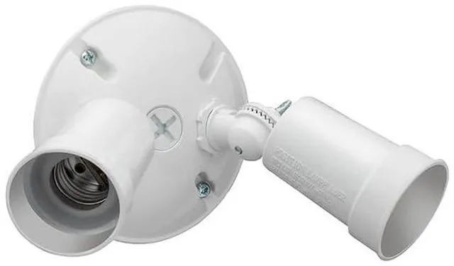 Alt view image 7 of 7 - Outdoor Flood Light Fixture, Adjustable Twin Par Flood Light Holder, Safety and Security, 120 Volts, Uses 2 Lamps Up to 150W (Not Included), White, 6-Pack (OFTH 300PR 120 WH CP6 M4)