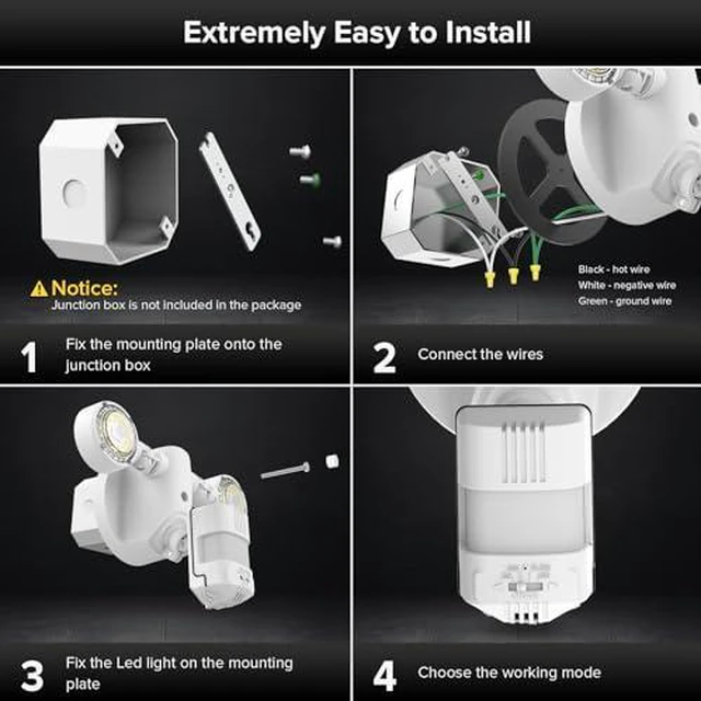 Alt view image 7 of 7 - Upgraded 25W 3000LM Motion Sensor Outdoor Lights, Security Light (Pack of 2)