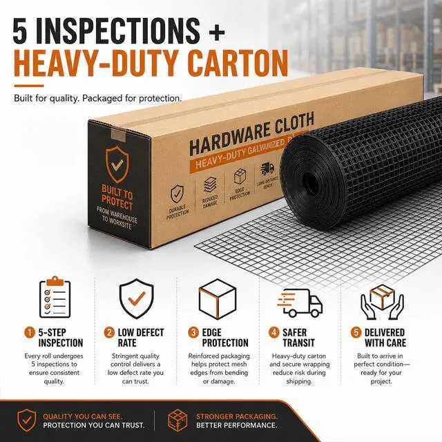 Alt view image 6 of 7 - Black Hardware Cloth 1/2 inch 36 x 100 ft 19 Gauge Chicken Wire Mesh Roll, Chicken Wire Fencing, Wire Fence Roll, Tree Guard, Mesh & Wire Cloth, Rat Wire