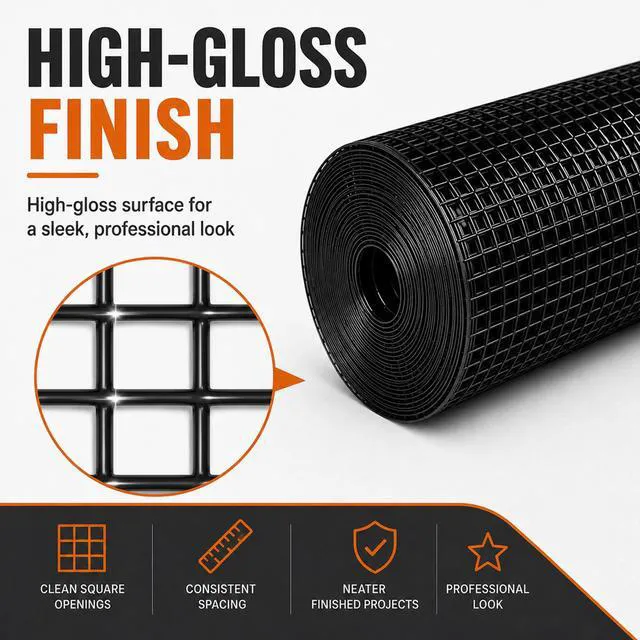 Alt view image 5 of 7 - Black Hardware Cloth 1/2 inch 36 x 100 ft 19 Gauge Chicken Wire Mesh Roll, Chicken Wire Fencing, Wire Fence Roll, Tree Guard, Mesh & Wire Cloth, Rat Wire