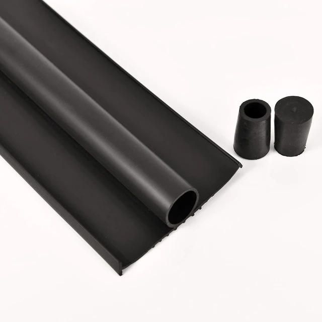 Alt view image 7 of 7 - Heavy-Duty U+O Ring Universal Garage Door Bottom Seals Weatherstrip Rubber with Aluminum Track Retainer Kit (16 FT, 1-5/8" Width)