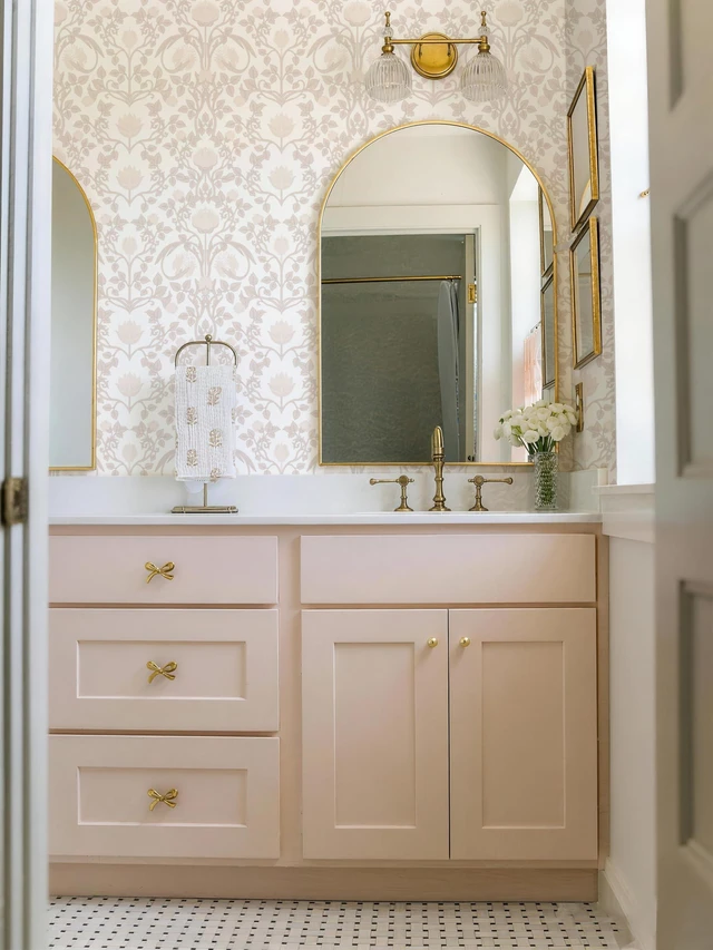 Alt view image 3 of 6 - 590.5" × 17.3" Pink Peel and Stick Wallpaper, Floral Wallpaper for Bedroom Bathroom Self Adhesive Removable