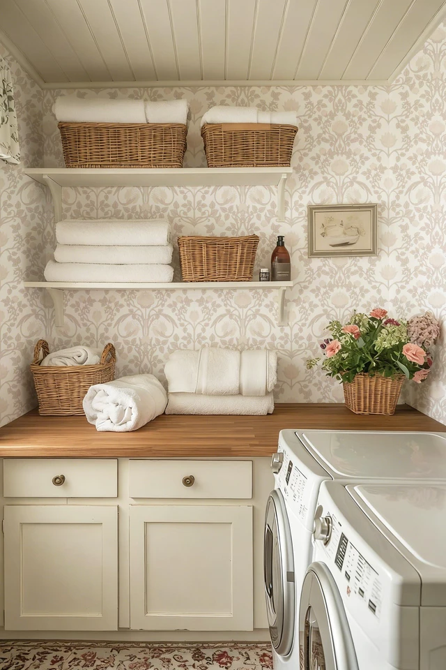 Alt view image 4 of 6 - 590.5" × 17.3" Pink Peel and Stick Wallpaper, Floral Wallpaper for Bedroom Bathroom Self Adhesive Removable