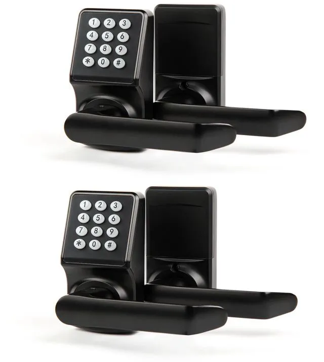 Main image of Keypad Door Lock with Handle, Digital Door Lock with Keypad Set,Keyless Entry Door Locks with Handle-IC Card and Anti-peep Password- Easy Installation for Home, Hotel-Matte Black-2PACK Set