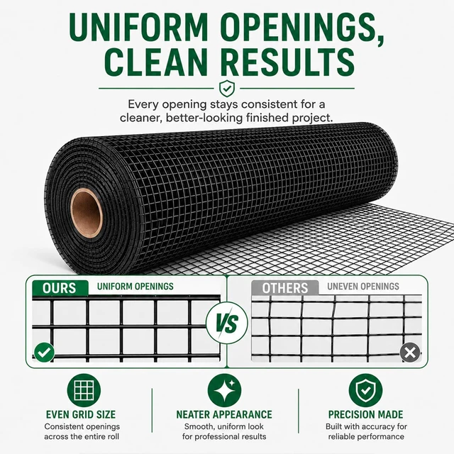 Alt view image 4 of 7 - Black Vinyl Coated Hardware Cloth 1/2" Mesh 48" x 100' 19 Gauge Chicken Wire Fencing Roll for Garden Fencing, Chicken Coop Wire, Tree Guard, Rabbit Fence