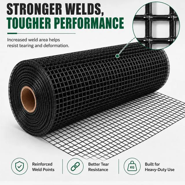 Alt view image 5 of 7 - Black Vinyl Coated Hardware Cloth 1/2" Mesh 48" x 100' 19 Gauge Chicken Wire Fencing Roll for Garden Fencing, Chicken Coop Wire, Tree Guard, Rabbit Fence