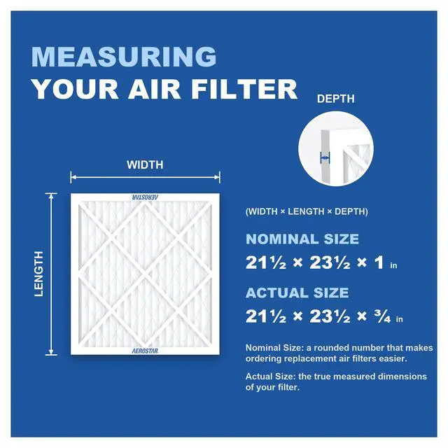 Alt view image 2 of 7 - Air Filter 21 1/2 x 23 1/2 x 1 MERV 11 Furnace Filter, 4 Pack AC Filter & HVAC, Actual Size (21 1/2 x 23 1/2 x 3/4), MPR 1200/FPR 7, For Dust, Pollen, Pet Dander & Smoke