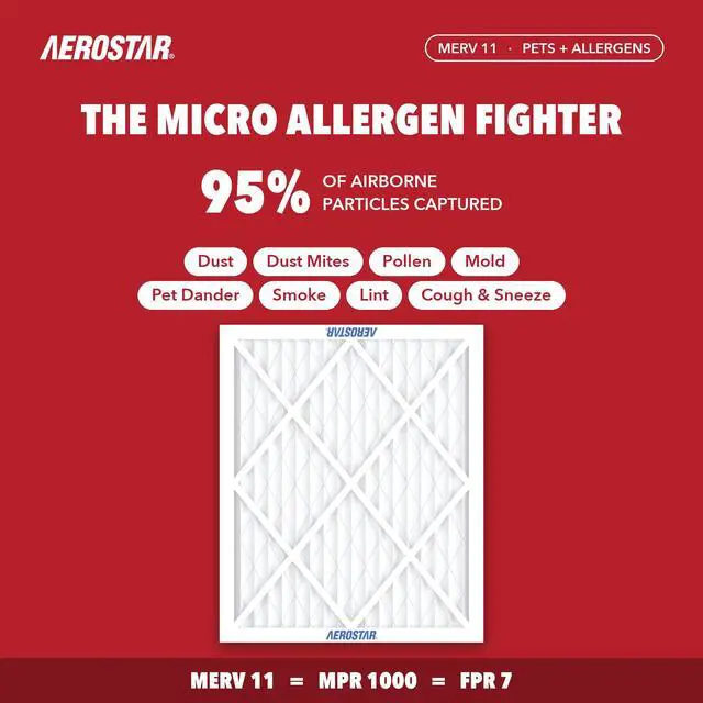 Alt view image 3 of 7 - Air Filter 21 1/2 x 23 1/2 x 1 MERV 11 Furnace Filter, 4 Pack AC Filter & HVAC, Actual Size (21 1/2 x 23 1/2 x 3/4), MPR 1200/FPR 7, For Dust, Pollen, Pet Dander & Smoke