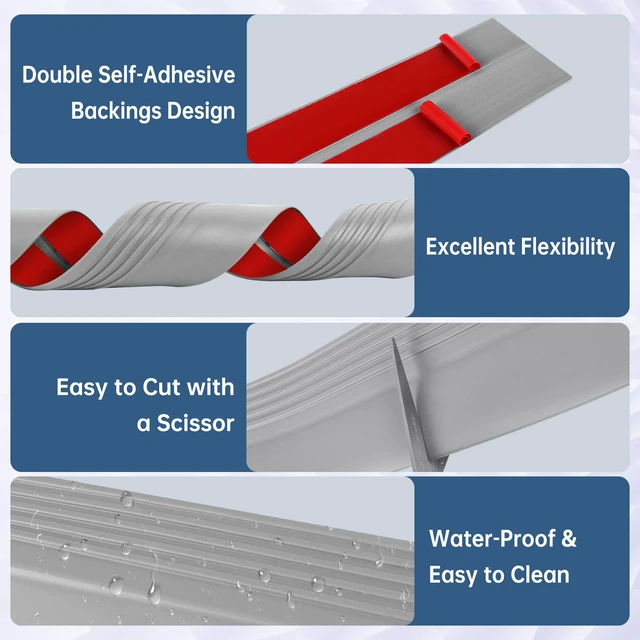 Alt view image 2 of 6 - Stair Edge Trim Self Adhesive Rubber Stair Nosing Edge Protector Non-Slip Stair Edging Rubber Stair Nose Molding Peel and Stick Edging Trim for Indoor & Outdoor Use (Gray, 4 In x 20 Ft)