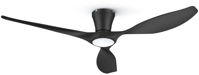Main image of Ceiling Fans with Lights,52 inch Modern Low Profile Ceiling Fan with Quiet Reversible DC Motor,Flush Mount,3CCT, Black Ceiling Fan for Bedroom Living Room Kitchen and Patio