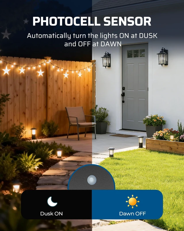 Alt view image 3 of 7 - 120W Low Voltage Landscape Transformer Timer and Photocell Sensor, 120V AC to 12V AC, Weatherproof Outdoor Transformer for Spotlight, Pathway Light, ETL Listed