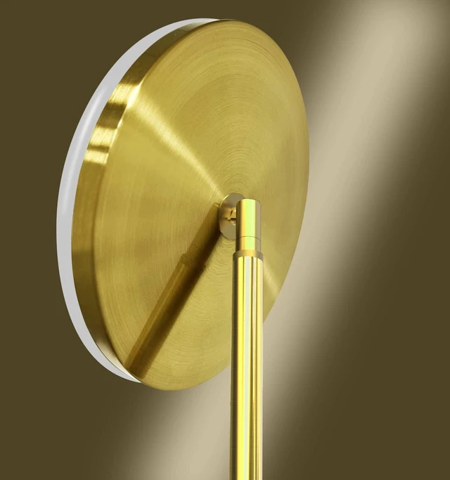 Alt view image 6 of 7 - LED Torchiere Floor Lamp with Remote, Stepless Dimmable, Brushed Gold Super bright uplight fills ceilings and dark corners for living rooms, bedrooms, home offices, reading nooks and apartments