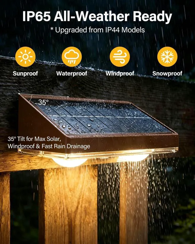 Alt view image 5 of 7 - Solar Fence Lights Outdoor, 16 Pack Fence Lights Solar Powered 60LM Solar Fence Lights, 9 RGB Color Modes, IP65 Waterproof, 12H Dusk to Dawn Glow for Pool/Deck/Patio/Wall/Backyard - Brown