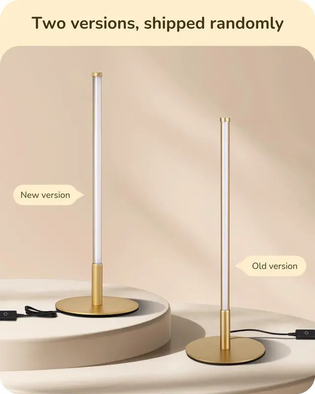 Alt view image 2 of 7 - LED Table Lamp Set of 2, Modern Desk Lamps for Living Room, Gold Stepless Dimmable, Metal Finish, 3 Color Temperature, 6W, Ideal for Bedroom, Corner