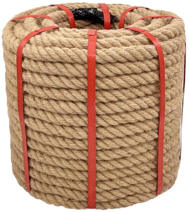 Main image of 3/4 Inch x 150 Ft Hemp Rope, 578 Lbs Working Strength, 4 Strand Twisted Cord for Cat Scratchers, Gardening, Landscaping & Decor