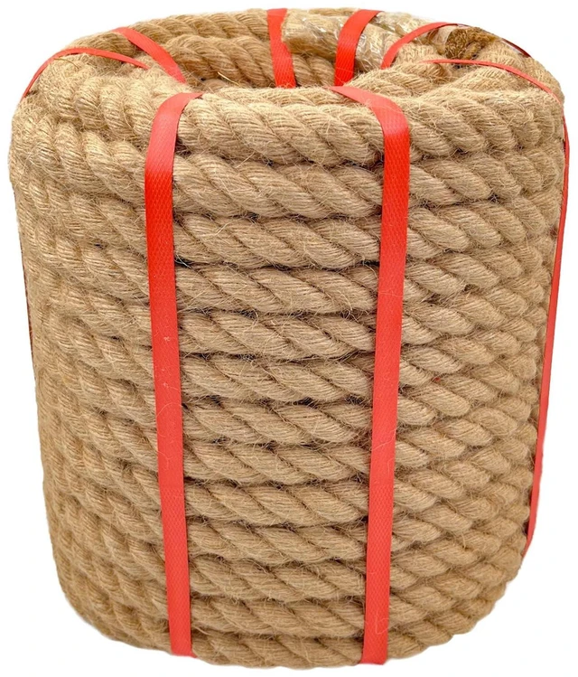 Main image of 1 Inch x 100 Ft Hemp Rope, 900 Lbs Working Strength, 4 Strand Twisted Cord for Tug of War, Porch Swings, Landscaping & Decor
