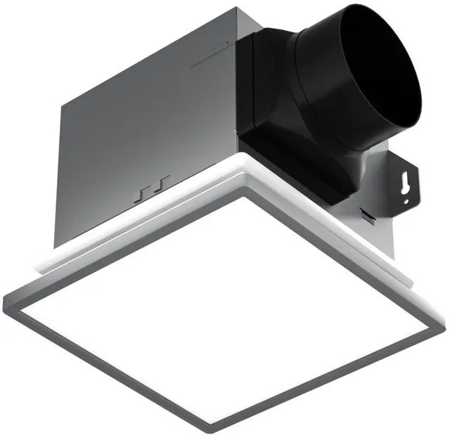 Main image of Modern Nickel Bathroom Fan with Light, 80CFM,1.5Sone 1000lm Dimmable 5CCT LED Light Selectable, Quiet Ventilation fan with night light,Energy Star Certified