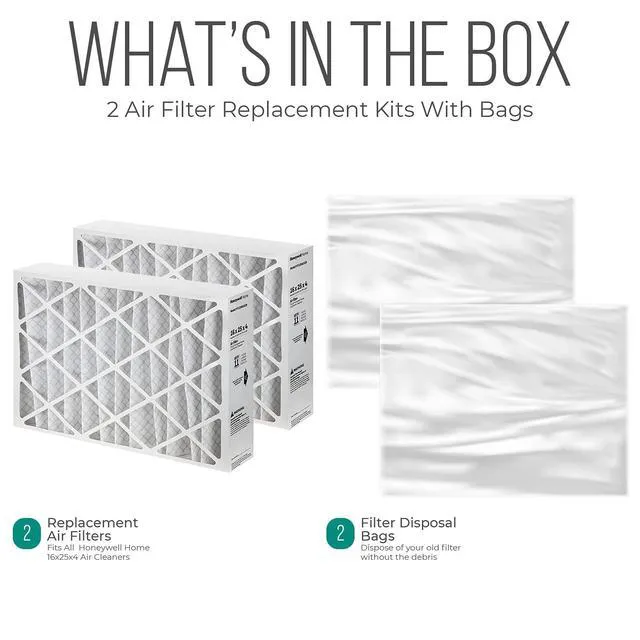Alt view image 3 of 7 - Furnace Filters 16x25x4 - HVAC Air Filter Replacement FC100A1029 Merv 11 with Easy Disposal Bag (2 Pack)