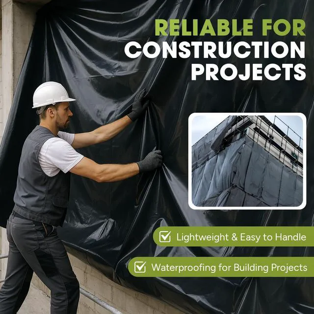 Alt view image 7 of 7 - 10 Mil Black Plastic Sheeting 5x100 FT Heavy Duty Polyethylene Plastic Rolls for Garden, Black Plastic Rolls for Crawl Space Vapor Barrier, Construction, Landscaping, Weed and Moisture Control