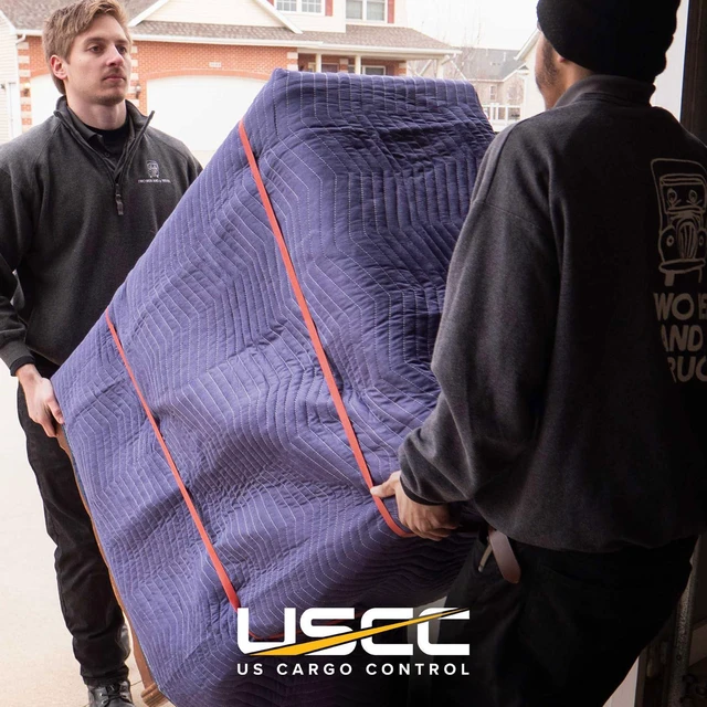 Alt view image 2 of 7 - Moving Blankets Heavy Duty 72"x80" 4-Pack (43 lbs/doz), Packing Blankets for Moving Furniture, Shipping, and Storage, Lightweight Quilted Furniture Pads, Tough Blue Polyester