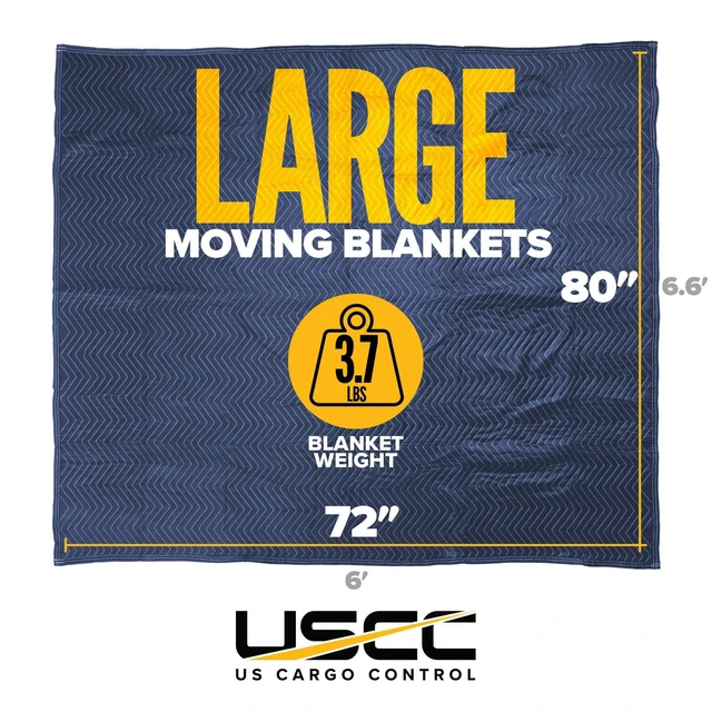 Alt view image 3 of 7 - Moving Blankets Heavy Duty 72"x80" 4-Pack (43 lbs/doz), Packing Blankets for Moving Furniture, Shipping, and Storage, Lightweight Quilted Furniture Pads, Tough Blue Polyester