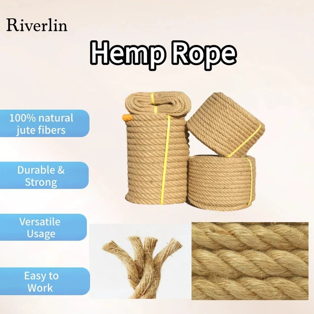 Alt view image 2 of 6 - Jute Rope (1.5inchX 100ft) Twisted Hemp Rope for Crafts Landscaping, Home Décor, and Gardening, Strong and Durable,Suitable for Indoor and Outdoor use