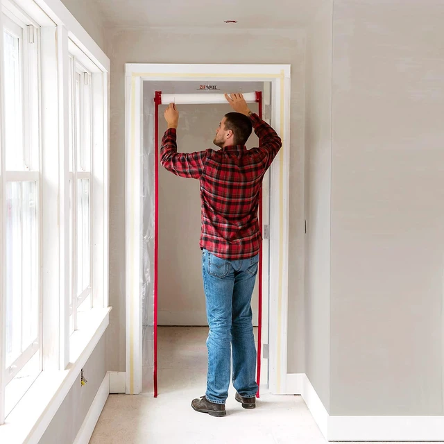 Alt view image 2 of 6 - ZipDoor ZDS Standard Dust Barrier Zipper Door Kit, 2 Pack, Red