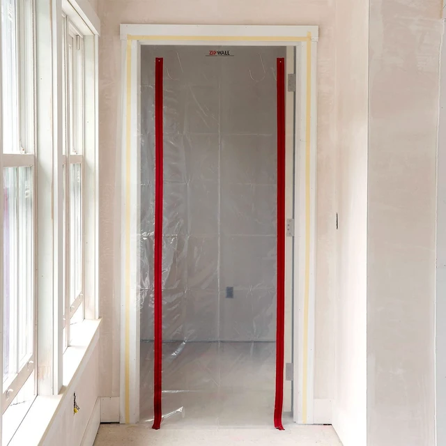 Alt view image 3 of 6 - ZipDoor ZDS Standard Dust Barrier Zipper Door Kit, 2 Pack, Red