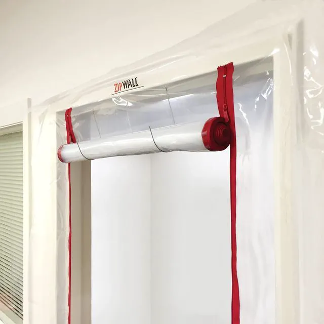 Alt view image 5 of 6 - ZipDoor ZDS Standard Dust Barrier Zipper Door Kit, 2 Pack, Red
