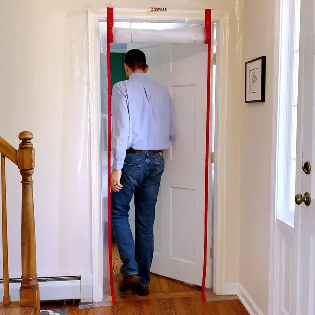 Alt view image 4 of 6 - ZipDoor ZDS Standard Dust Barrier Zipper Door Kit, 2 Pack, Red