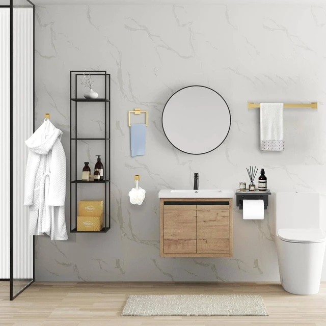 Alt view image 7 of 7 - 10 Pieces Brushed Gold Towel Bar Set Bathroom Hardware Accessories Set Upgraded Toilet Paper Holder Towel Holder/Racks Set for Bathroom Stainless Steel Wall Mounted 23.6in