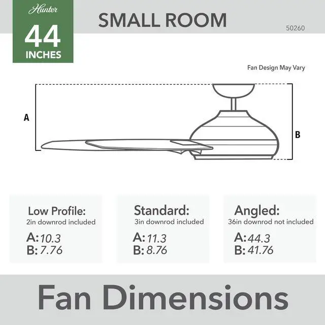 Alt view image 7 of 7 - Cassius, Outdoor or Indoor, Ceiling Fan, 44 inch, Matte Black No Light, Standard Mount, Pull Chain, 3 Blades, For Living Room, Patio, Porch, Garage, 50260