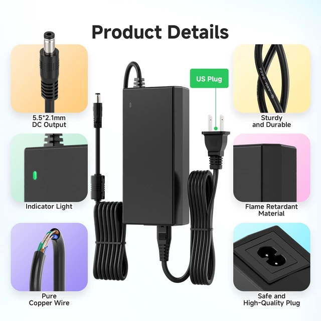 Alt view image 2 of 7 - DC24V 4A 96W LED Driver 2 Pack, Class 2 Transformer 100-240V AC to 24V DC 96W Converter, Over Voltage Protection, Short Circuit Protection