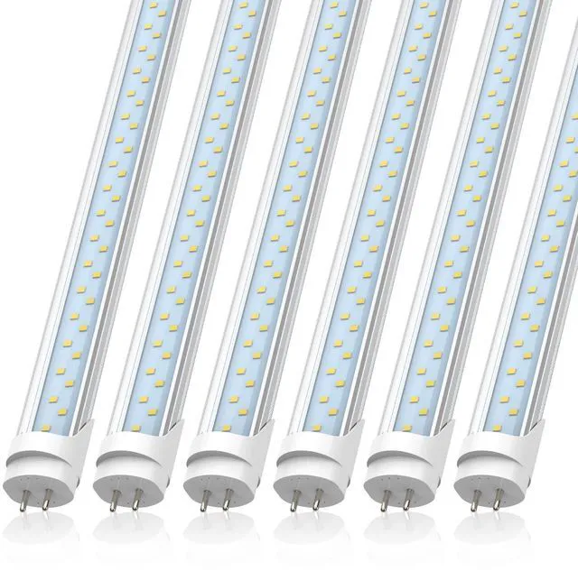 Main image of 4FT T8 LED Type A+B Tube Light Bulbs, 24W 3200LM 6500K Plug and Play Ballast Bypass, T12 LED Replacement for Flourescent Tubes, Dual-end Power, Warehouse Shop Lights, ETL Listed, Clear 6Pack