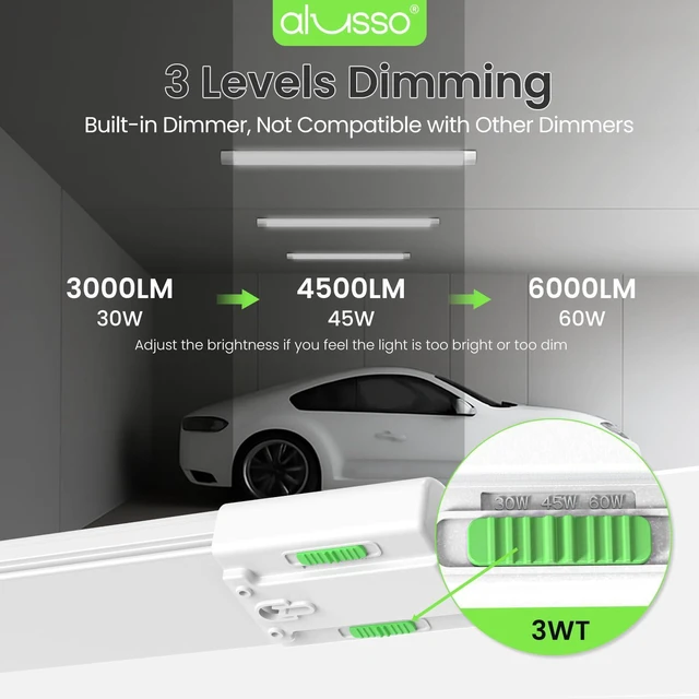 Alt view image 4 of 7 - ® LED Shop Lights 4FT for Garage, 6000LM Super Bright, Adjustable 2700K-6500K Color Temperature, 120V, Warm to Cool Daylight Linkable Shop Lights for Workshop, 2 Pack